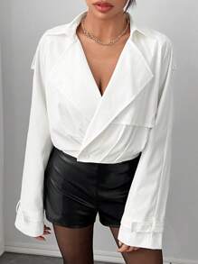 SHEIN SXY Casual Sexy Short Trench Coat For Women, Autumn/Winter