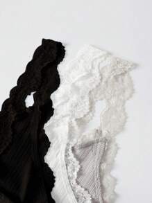 Snug Zone 3pcs Women Shell Trimmed Sleeveless Top & Bowknot Pants Pajama Set - Multicolor - View 3