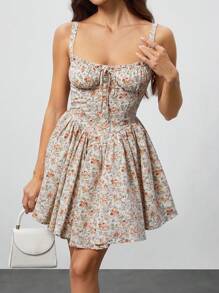 SHEIN Tall 宫廷风碎花芭蕾裙 - 彩色 - 查看 5