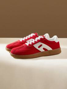 CUCCOO EASI 1 双撞色女式休闲运动鞋，适合日常穿着 - 紅色 - 查看 5