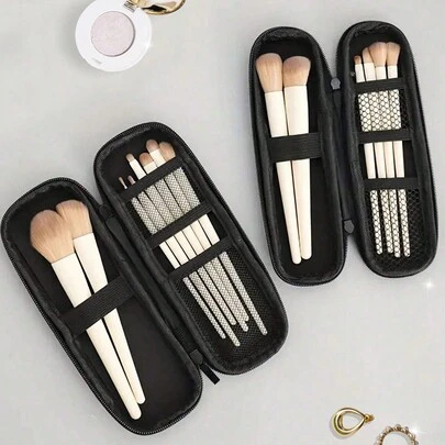 SHEIN 1 件化妆刷收纳袋、多功能收纳盒、便携式旅行刷盒、轻便收纳化妆刷收纳旅行收纳袋、笔筒、化妆包、化妆包、度假收纳包、大容量化妆收纳化妆盒，可收纳口红、刷子、护肤品、笔、钥匙、硬币、小物品，适用于家庭、礼物、度假和节日万圣节圣诞节多功能用途圣诞节作为节日礼物赠送，波西米亚风