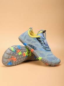 Children's Creek Trekking Shoes & Water Shoes, Fashionable Casual Sports Shoes, Rubber Sole Hiking Yoga Shoes, Breathable - Grey - View 3