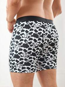 4pcs/Pack Men's Letter & Cartoon Print Casual Boxer Briefs - Multicolor - View 9