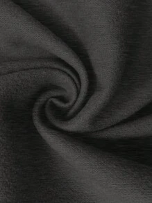 SHEIN LUNE Plus Size Solid Color Double Breasted Overcoat, Casual For Autumn/Winter - Dark Grey - View 6