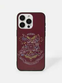 HARRY POTTER X SHEIN 호그와트 무늬 레드 폰 케이스 - 버건디 - 보기 2