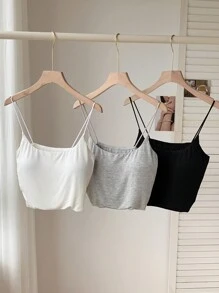 Comfortcana Women's Solid Color With Padded Camisole, Summer