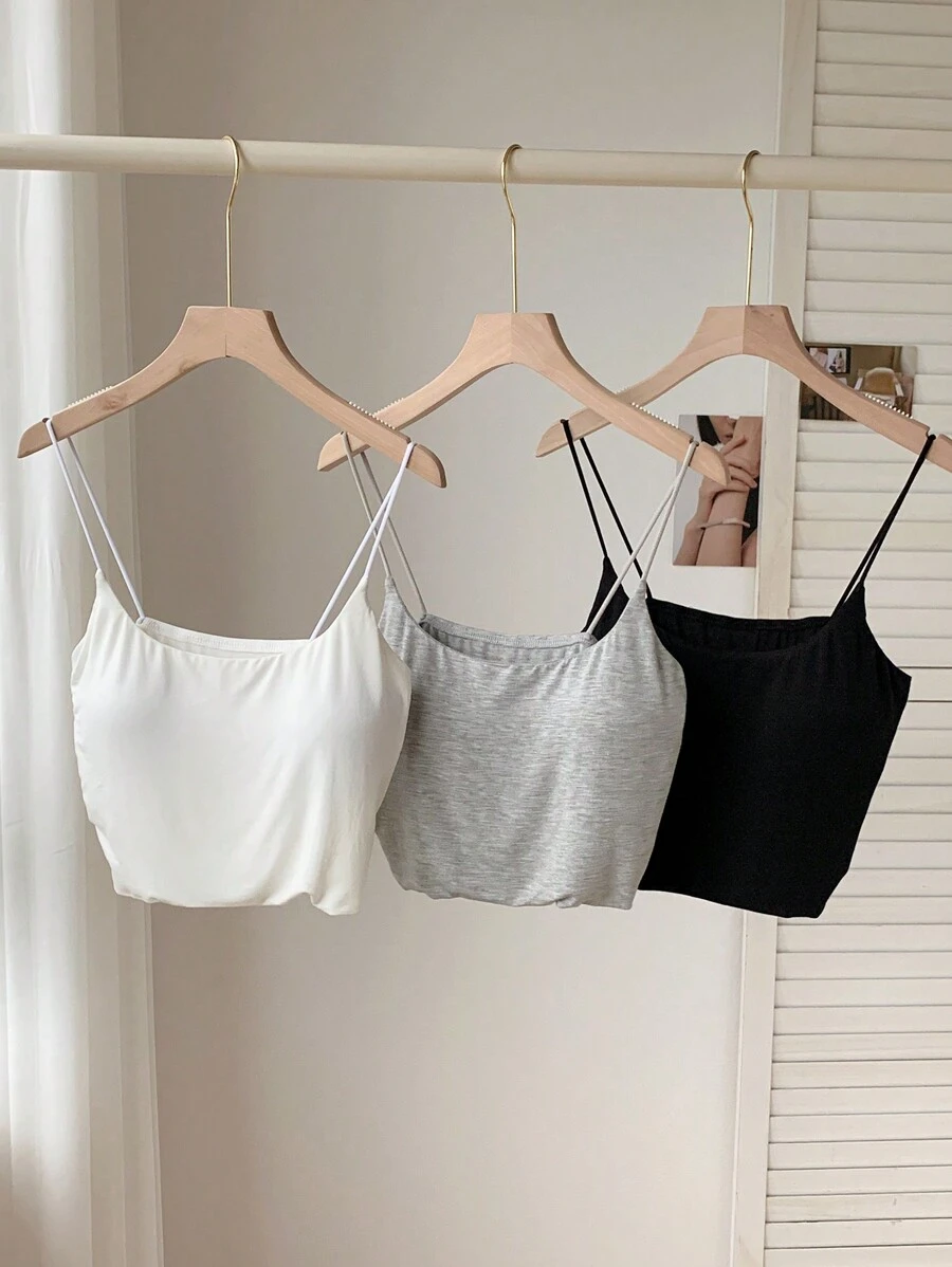 Comfortcana Women's Solid Color With Padded Camisole, Summer