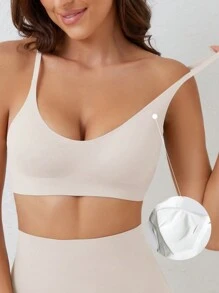 Ocili Leisure Women Spaghetti Strap Backless Solid Color Minimalist Casual Comfortable Underwear