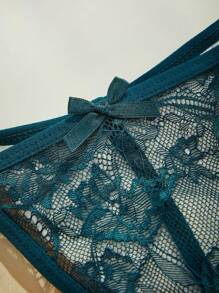 Charlaine 5pcs/Pack Women's Sexy Lace Bow Decor T-Back G-Strings Bow Tie