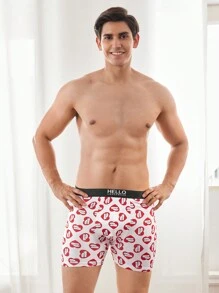 4pcs/Pack Men's Letter & Cartoon Print Casual Boxer Briefs - Multicolor - View 3