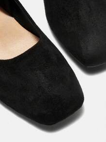 CUCCOO CURVES Wide Fit Women's Summer New Minimalist Style Plus Size Extra Wide Width Chunky Heel Square Toe Fashionable Multi-Wear Outdoor High Heels For Christmas And New Year Holiday Vibe Fall And Winter