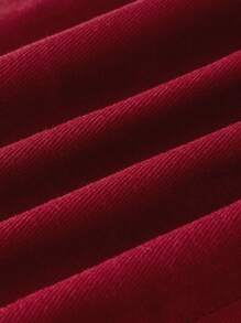 SHEIN MOD Söt mini Röd Jean-kjol för kvinnor med rosett, julrosett, vinterkläder för kvinnor, röd minikjol, julklänning för kvinnor, julkjol, julfest damkjol, nyårskjol, julkläder, vinröd kjol med rosett - Röd - Visa 4