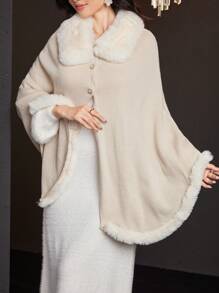 Modelyn Cárdigan elegante con parches esponjosos para mujer, para invierno - Albaricoque - Ver 3