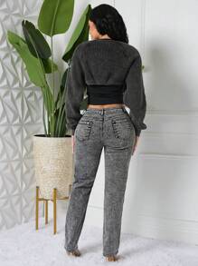 SHEIN SXY Quần Jeans Jeans Jeans Jeans Skinny Jeans ... - Màu Xám nhạt - Xem 7