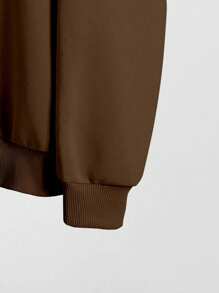 INAWLY Áo nỉ dài tay cổ tròn họa tiết đầu lâu dáng rộng cho nữ mùa thu đông - Cà phê nâu - Xem 4