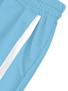 Aesthetic Post--Men's Letter & Star Print Drawstring Waist Casual Sweatpants Y2k Pantsstar Pants - Blue - View 6
