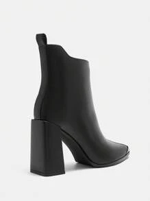 CUCCOO SZL Women's Pointed Toe Chunky High Heel Ankle Boots & Short Boots, Suitable For Christmas, New Year Party, Date Night, Casual Wear In Spring For Christmas And New Year Holiday Vibe Fall And Winter Valentines - Black - View 4