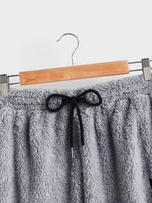 Manfinity VCAY 2pcs Knitted Loose Drop Shoulder Thicken Casual Men's Jacket & Pants Set - Grey - View 5