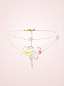 SHEIN MOD 时尚甜美串珠项链 - 度假风格 - 彩色 - 查看 3