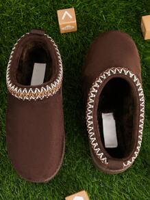 Mini mi 畅销儿童巧克力色拖鞋木屐，带编织领口 - 超级舒适、甜美、百搭、温馨，非常适合全天休闲 - 巧克力棕 - 查看 6