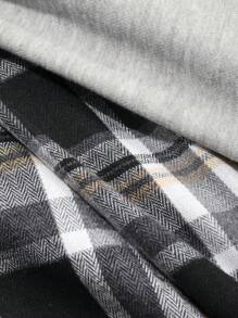 DAZY 字母格纹印花拼接宽松休闲休闲连衣裙 - 灰色 - 查看 7