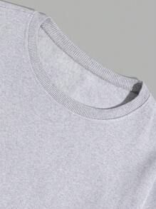 RueChic Men Letter And Bear Printed Crew Neck Regular Sweatshirt - Grey - View 5