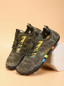 儿童徒步鞋和涉水鞋，时尚休闲运动鞋，涉水鞋，防滑徒步瑜伽鞋，透气 - 軍綠色 - 查看 6