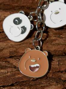 We Bare Bears X SHEIN 3 件装可爱卡通熊图案钥匙扣包包饰品