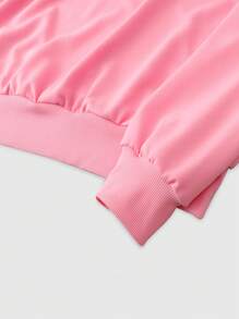 ROMWE MEN Street Life Loose Cropped Hoodie Set For Men - Pink - View 4