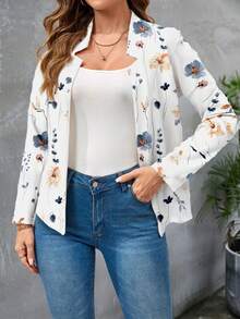 EMERY ROSE 女士花卉印花休闲多用途长袖夹克 - 彩色 - 查看 4