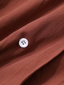 DAZY 女士休闲纯色长袖单排扣宽松衬衫，秋季女装