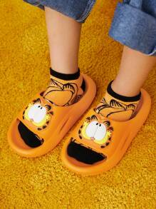 GARFIELD X SHEIN Children's Cute Kitty Pattern EVA Slippers, Lightweight And Comfortable For Home, Bathroom, And Outdoor Use
