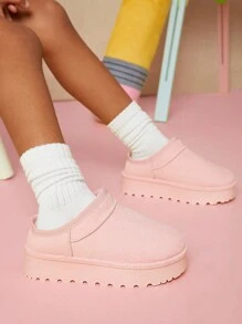 Mini mi 畅销儿童冬季粉色厚底拖鞋 - 舒适穆勒厚底木屐，舒适 - 粉色 - 查看 3