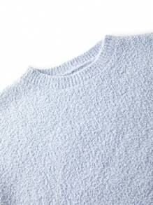 LUVLETTE 秋冬季毛绒圆领套头衫和裤子家居服睡衣套装内衣外套秋季睡衣服装 - 藍色 - 查看 12