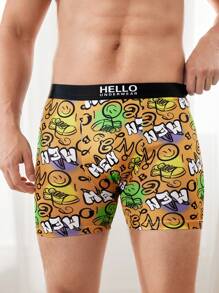 4pcs/Pack Men's Letter Print Boxer Briefs - Multicolor - View 7