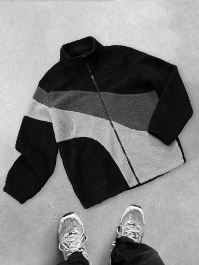 PAVTROS 男士撞色拉链夹克，长袖秋冬，外出长袖拼色夹克，送给朋友、丈夫、男朋友的礼物