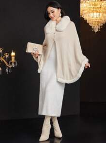 Modelyn Cárdigan elegante con parches esponjosos para mujer, para invierno - Albaricoque - Ver 5