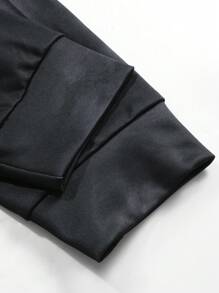 Manfinity Homme Sudadera con capucha casual de estilo callejero con estampado de letras para hombres tallas grandes, para primavera/otoño, cuello redondo negro con gráfico, manga larga, sudadera casual, como regalo para amigos, esposo, novio