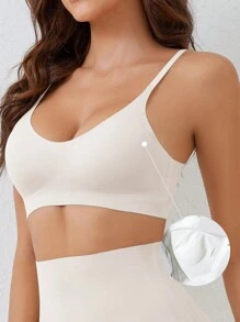 Ocili Leisure Women Spaghetti Strap Backless Solid Color Minimalist Casual Comfortable Underwear