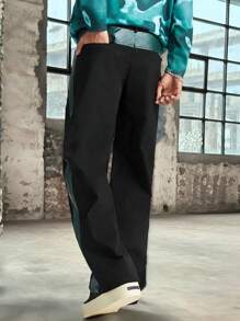 Manfinity NXTstreet Men's Loose Fit Straight Woven Pants - Black - View 2