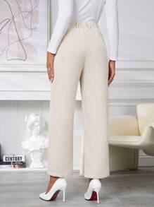 SHEIN Clasi Women's Pocket Tapered Pants, Suitable For Work Commute