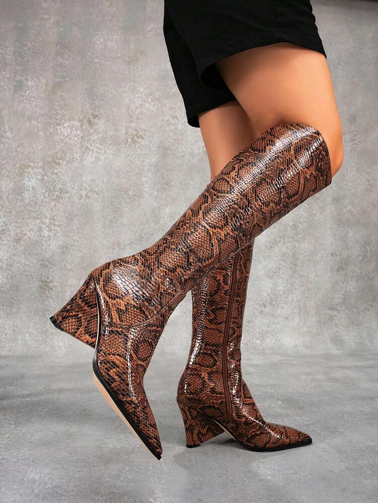 CUCCOO SZL Pointed Toe High Heels Fashion Elegant Stable & Comfortable Classic Knee-High Boots For Women For Christmas And New Year Holiday