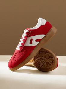 CUCCOO EASI 1 双撞色女式休闲运动鞋，适合日常穿着 - 紅色 - 查看 4