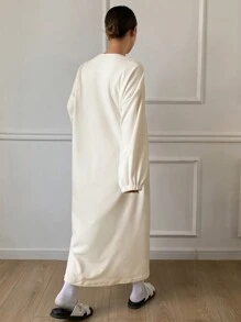 DAZY Đầm ngủ mặc nhà dáng rộng thoải mái - Màu be - Xem 2