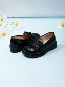 1 Pair Versatile Cute Bow-Knot Flat Shoes For Girls, Suitable For All Seasons