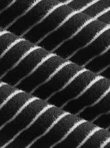 SHEIN EZwear 女式多色针织短款背心 - 黑與白 - 查看 3