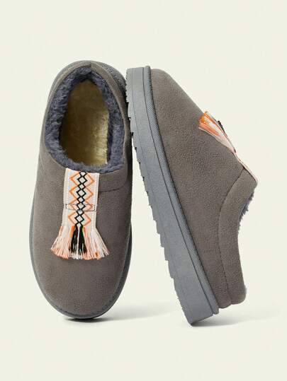 Cuccoo Botas de nieve con flecos y empalmes cálidas para mujer en invierno