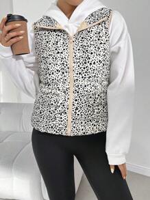 SHEIN Essnce 女士纯色拼接无袖简约羽绒服，休闲日常穿着 - 彩色 - 查看 14