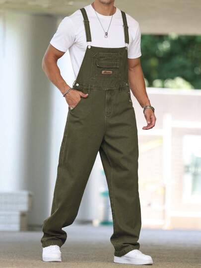 Manfinity Homme Peto vaquero casual y versátil de unicolor con bolsillo para hombres