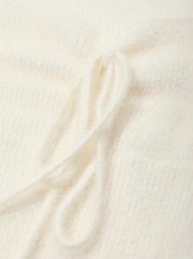 DAZY Women Sweetheart Neck Tied Front Mini Sweater Dress, Casual Autumn/Winter,Fall Women Clothes - Beige - View 8